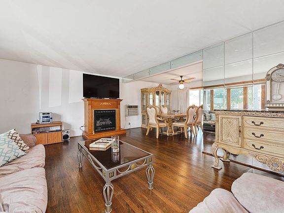 Open living room and dining room.