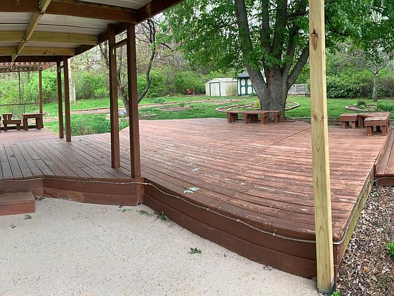 Panoramic Picture of Backyard Deck