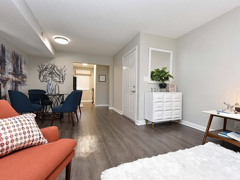 Dining Room + Hardwood Style Flooring