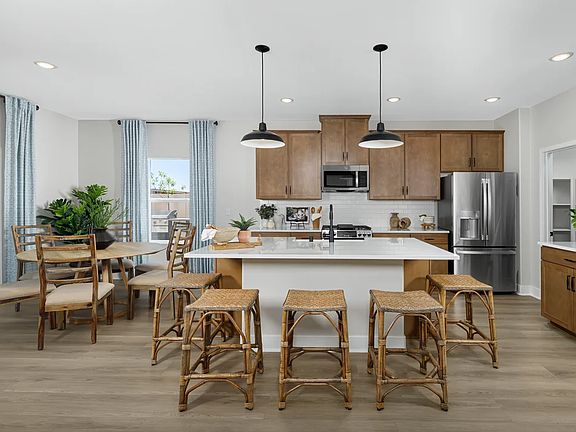 Kitchen with pendant lighting