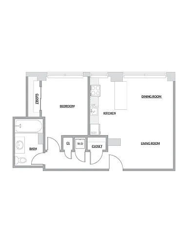 Floor plan One Bedroom C