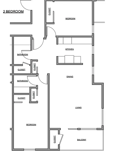 Floor plan Two bedroom two bathroom