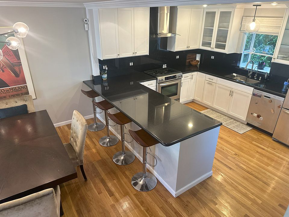 Ample kitchen space with inviting island