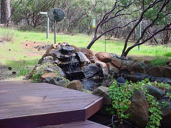 fish pond & waterfall off the Hot Tub deck
