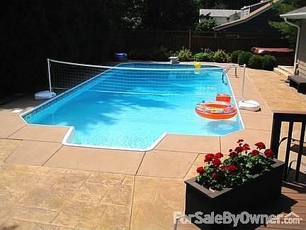 View of the Pool and Hot Tub from Deck