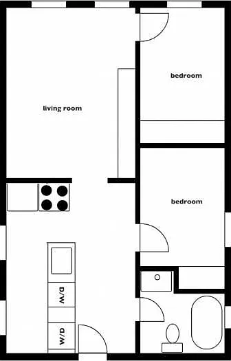 floor plan with movable closets in bedrooms
