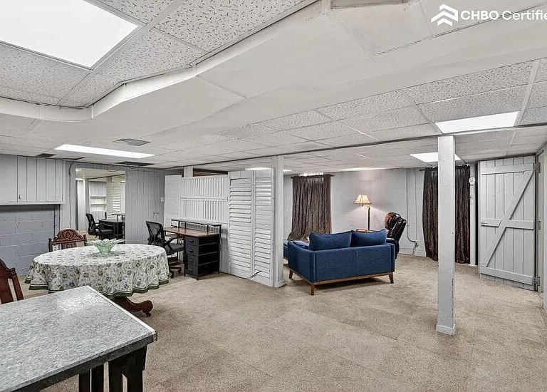 basement work area & rec room
