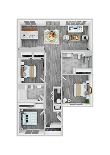 Floor plan 3 Bed - End Unit