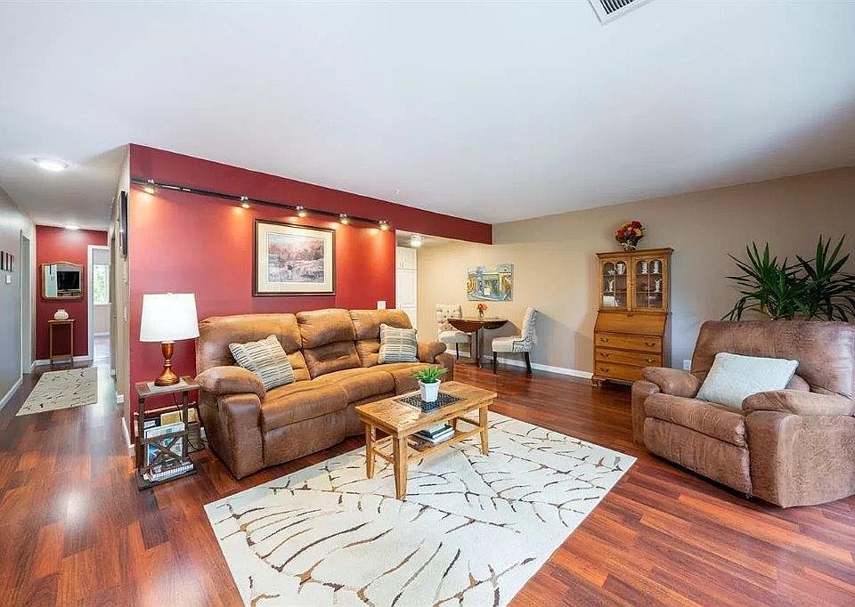 Living room with accent lighting.