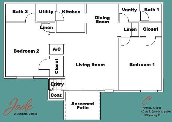 Floor plan Two Bedrooms | Two Baths