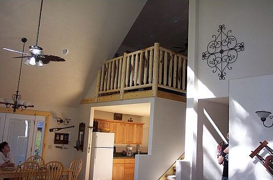 Loft with Pine Railing