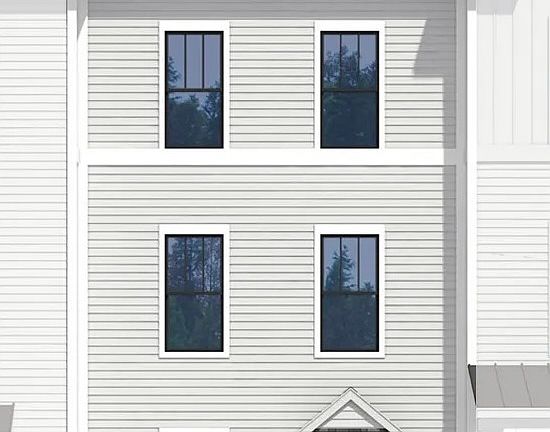 Builder illustration, front of townhome facing Hugh Street