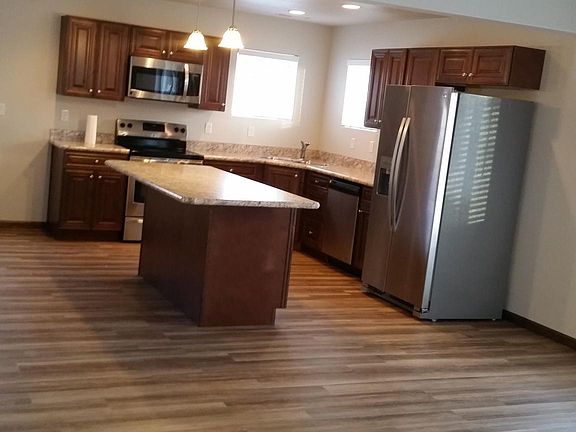 View of kitchen from living room