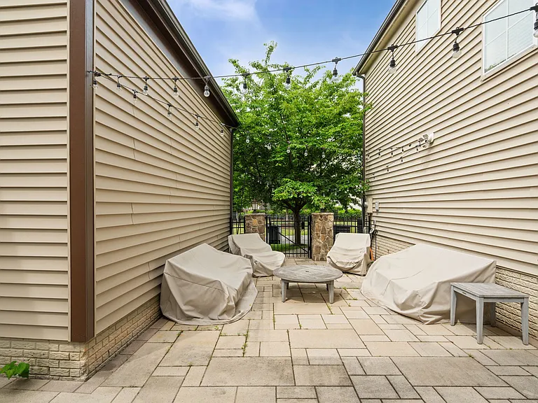 Private fenced patio on back of the house.