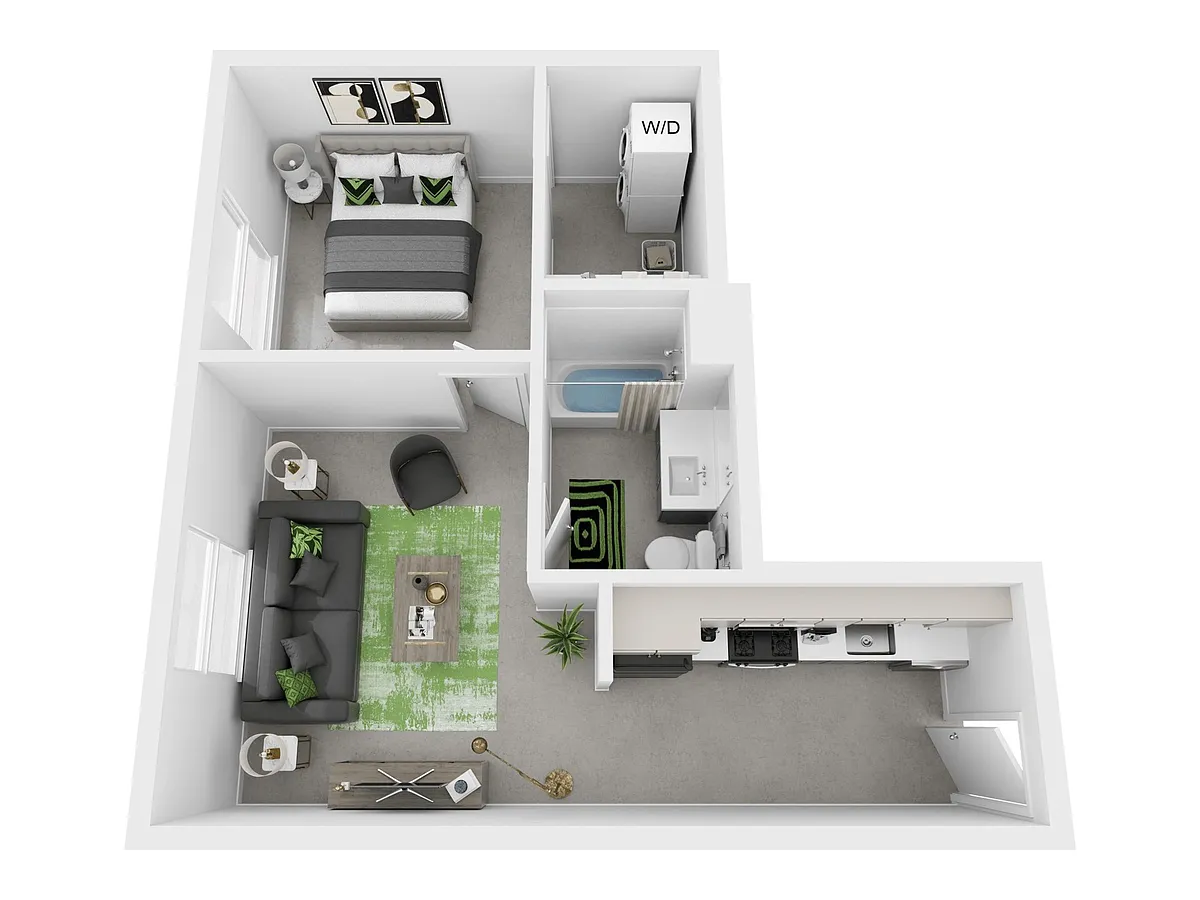 Floor plan 1 Bedroom, 1 Bathroom