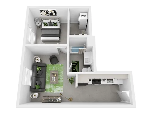 Floor plan 1 Bedroom, 1 Bathroom