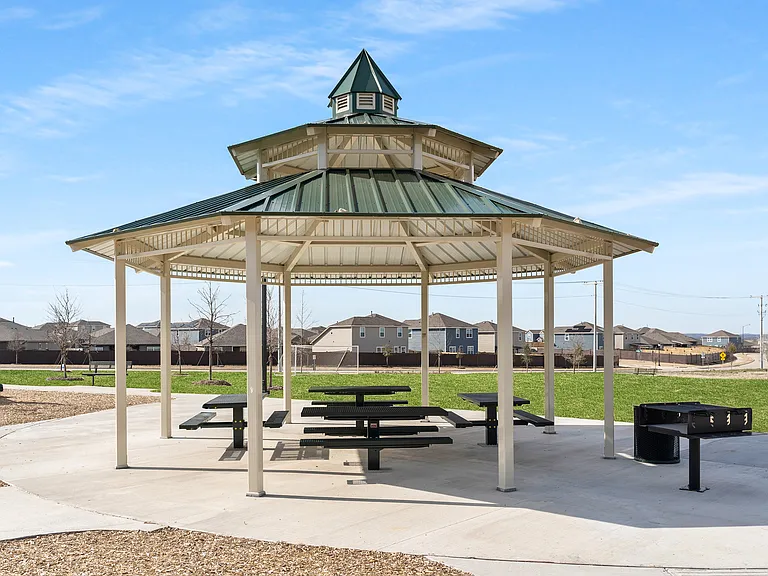 The wonderful gazebo provides shade and seating for those who need a moment out of the sun.