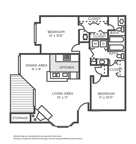 Floor plan B1 - Renovated