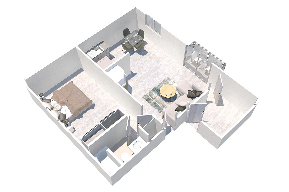 Floor plan One Bedroom Den