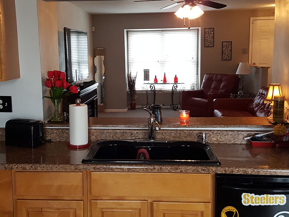 Kitchen view to living room