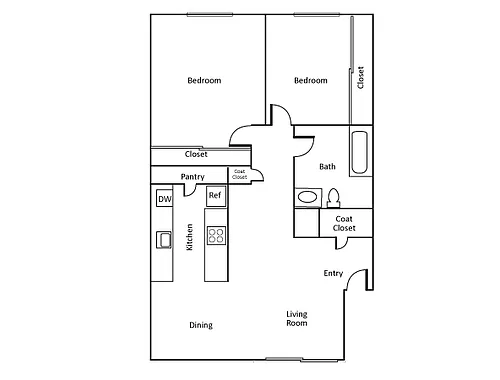 Floor plan 2x1U