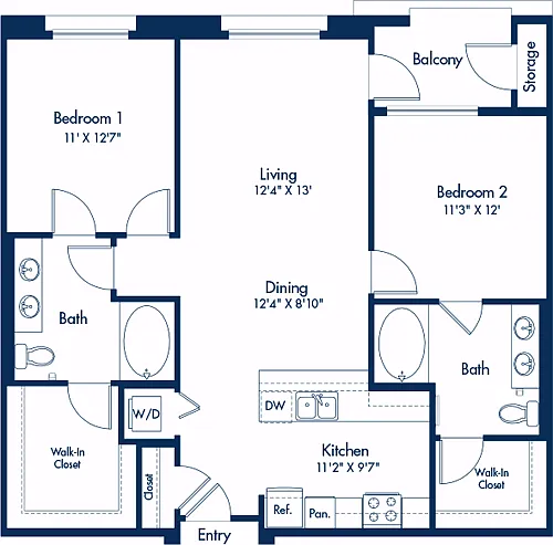 Floor plan 2 Bed- E03