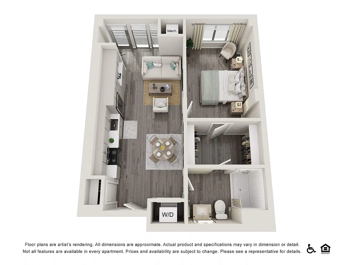 Floor plan 1 Bed K