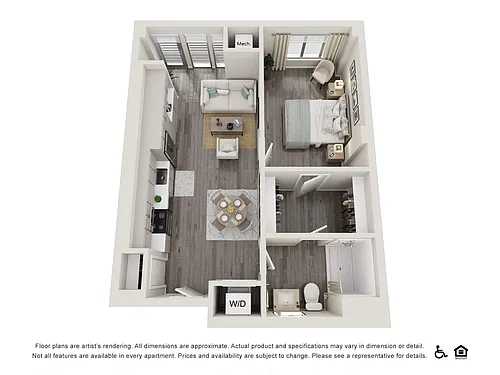 Floor plan 1 Bed K