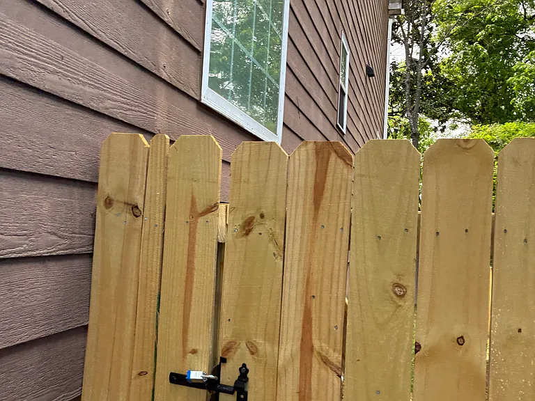 Backyard with gate locks.
