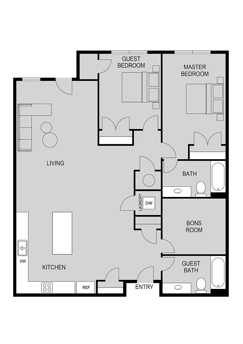 Floor plan Two Bedroom B