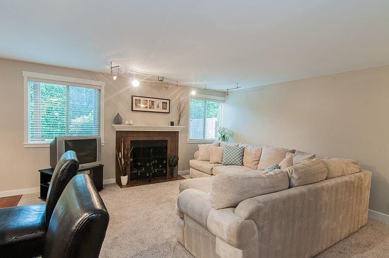 View of Granite Bar and Living Room from Hallway