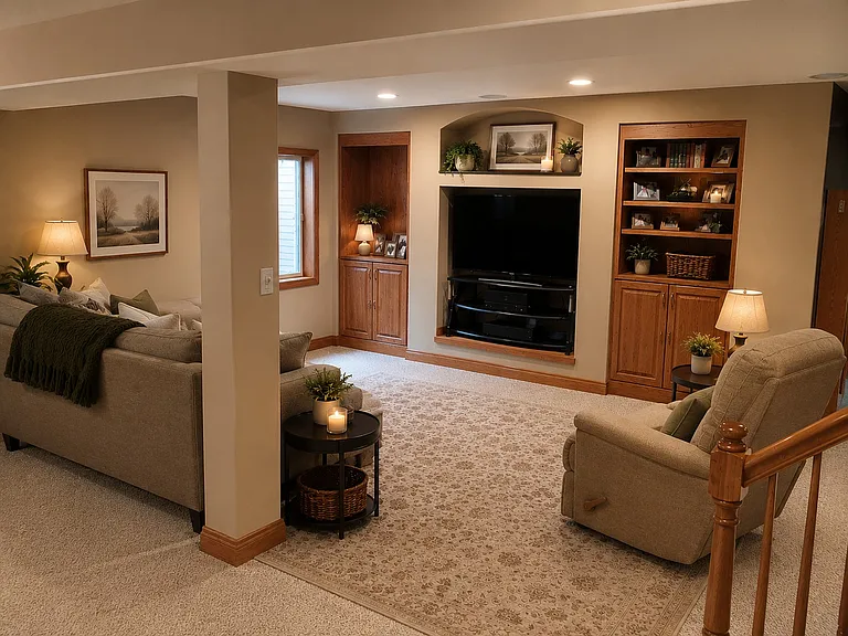 Basement entertainment area