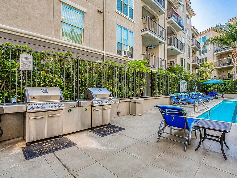 Poolside grilling area