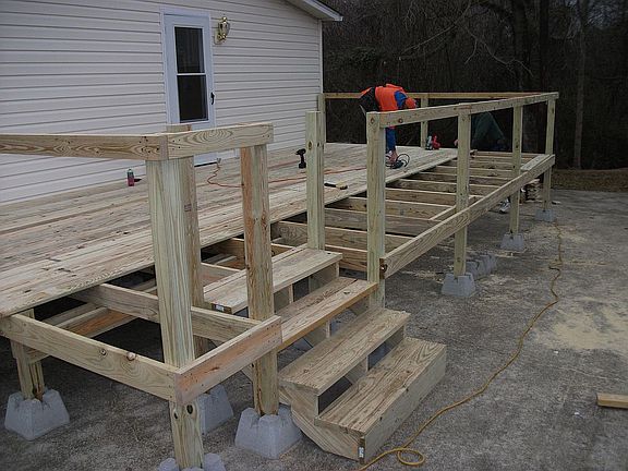 16X28 side deck being built