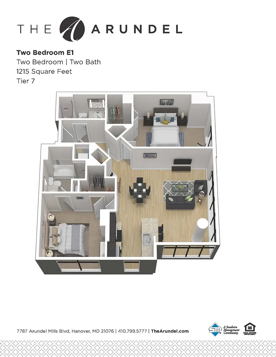 Floor plan Arundel 2 Bed 2 Bath