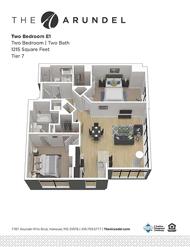 Floor plan Arundel 2 Bed 2 Bath