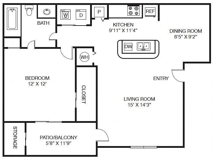 Floor plan The Dilworth (A2)