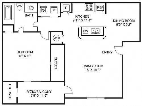 Floor plan The Dilworth (A2)