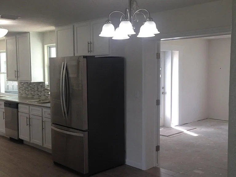 looking from dining area to family/bedroom