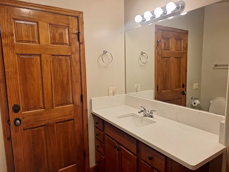 Front master bathroom sink and vanity.