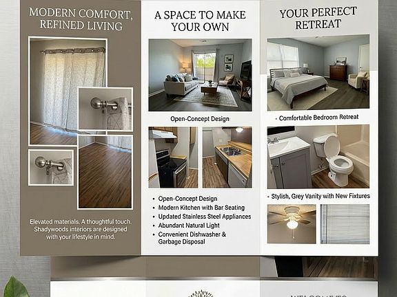 Discover modern comfort and refined living at Shadywoods.