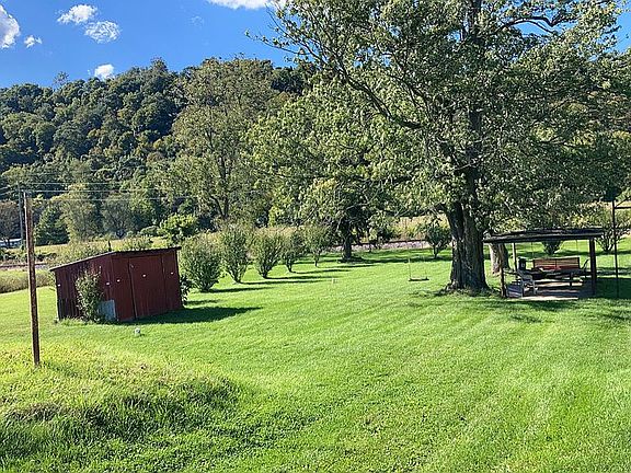 Backyard, shed included