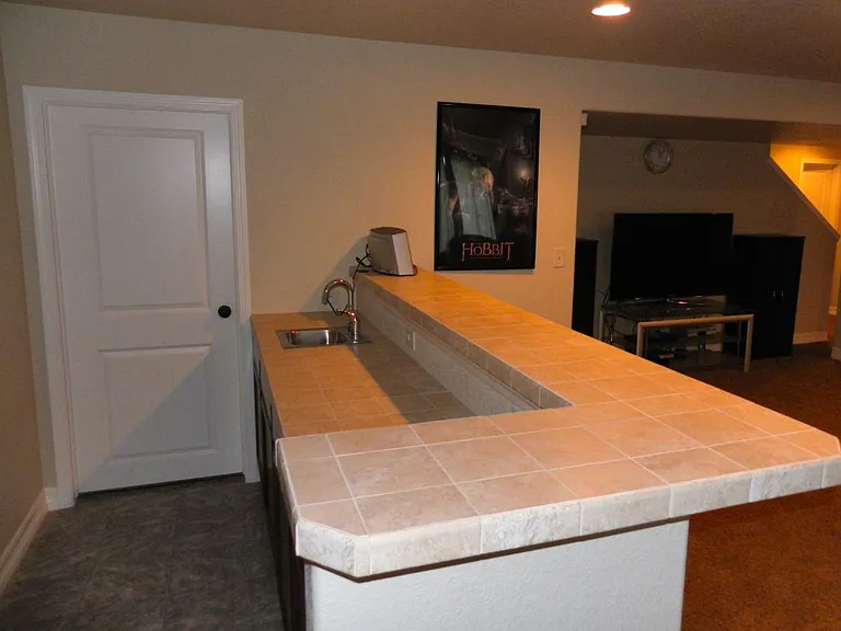 Wet bar in basement