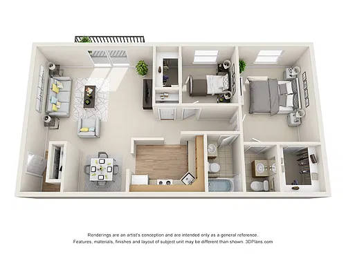 Floor plan 2 Bedroom Apartment