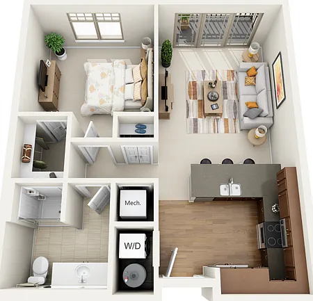 Floor Plan 1A | Wells Street Station | Apartments in Delafield, WI Floor Plan 1A | Wells Street Station | Apartments in Delafield, WI