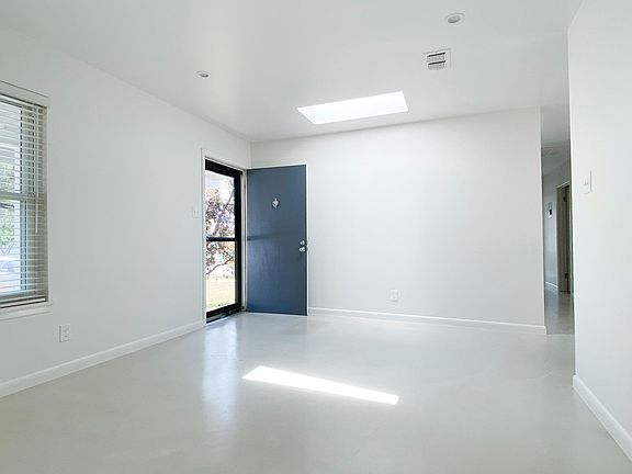 Skylit living room.