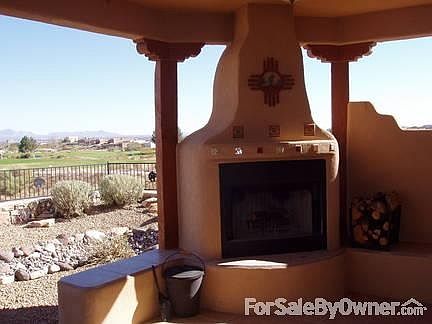 Rear Patio with fireplace