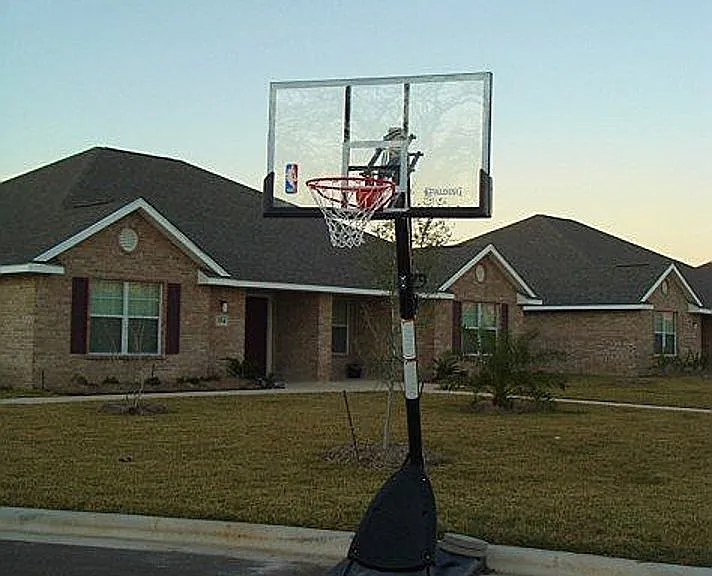 The now built in basketball goal at the end of the cul-de-sac is specifically for the residents living in 3557-3559, 3552-3554 Paloma Ridge Dr.