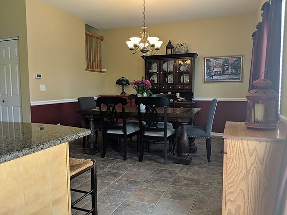Dining area with heated flooring