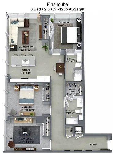Floor plan 3 bedroom 2 bath